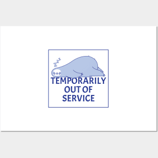 Temporarily Out Of Service - Lazy Sleeping Sloth - Funny Humor (Light B/G) Posters and Art